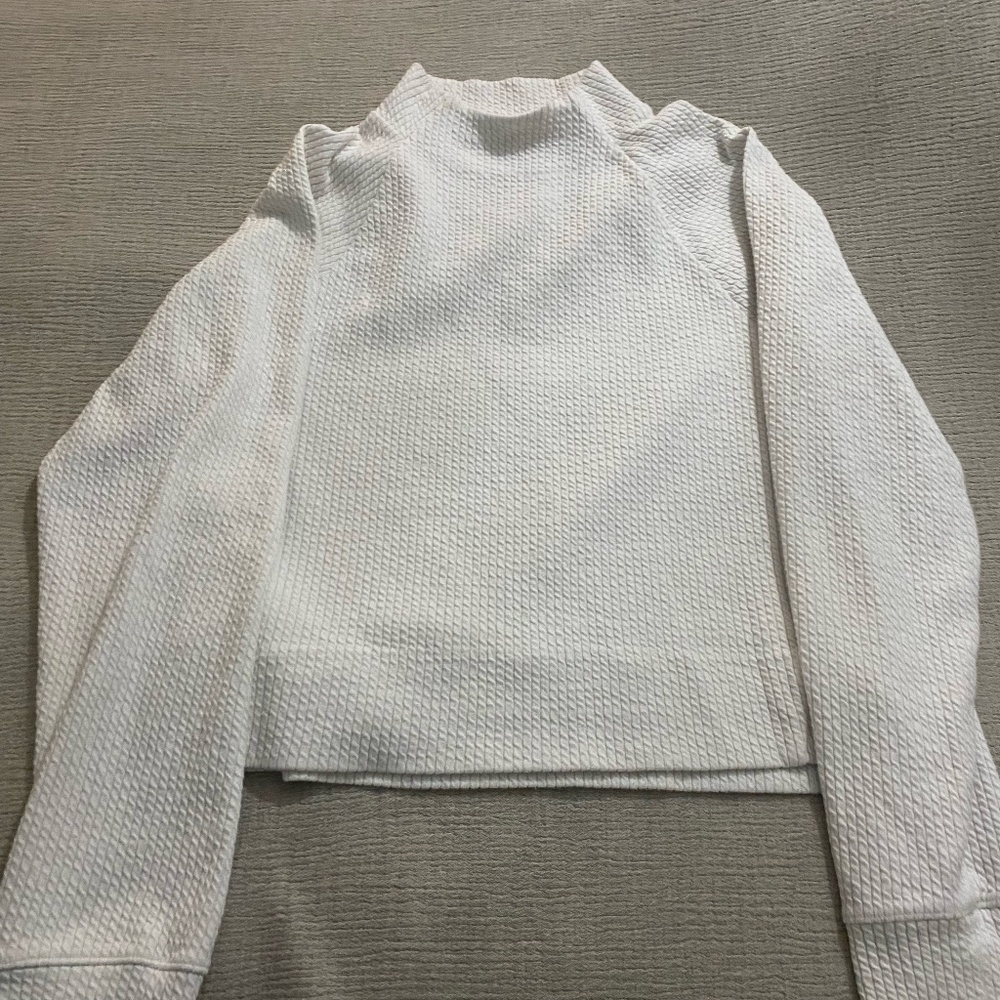 Womens Calia White cropped mock neck top